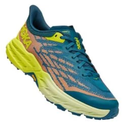 HOKA Speedgoat 5 Trailrunningschuhe Blau/orange/gelb